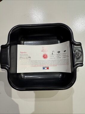 Peugeot Appolia Black Rectangular Ceramic Baking Dish with Handles